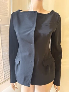 PRADA MILANO WUNDERSCHÖNE SANDUHR TAILLIERTE SCHWARZE JACKE GR 42 - Bild 1 von 6