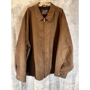 Roundtree & Yorke Mens Brown Full Zip Lined Jacket Coat 4XB - Picture 1 of 9