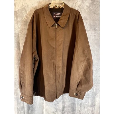 Roundtree & Yorke Mens Brown Full Zip Lined Jacket Coat 4XB - Image 1 of 4