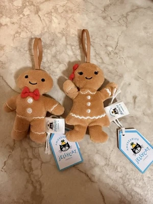 BNWT Jellycat Festive Folly Gingerbread Fred , Ruby Plush Ornaments Holiday - Image 1 of 4