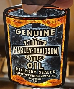 RARO HARLEY-DAVIDSON ARTE VIDRIO LATA DE ACEITE GENUINO ADORNO DE NAVIDAD NUEVO ORIG. CAJA - Imagen 1 de 10
