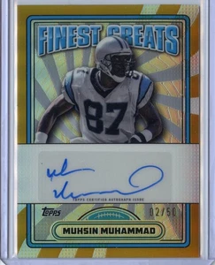 2024 Topps Finest Greats Autographs Muhsin Muhammad #FG-MMU Gold Refractor /50 - Picture 1 of 2