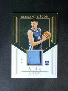 2024-25 Panini Noir Zach Edey RC Rookie Elegant Decor Patch Holo Gold /25 - Picture 1 of 2