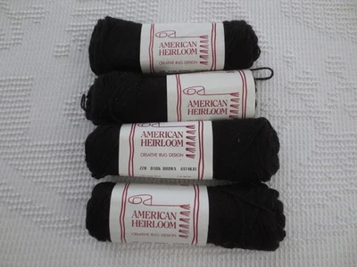 4--2 oz. AMERICAN HEIRLOOM TAPESTRY Needlepoint, Crewel 3-ply #220 DK BROWN YARN - Image 1 of 4