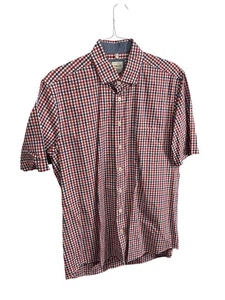 Camicia uomo Haupt rosso/blu/bianco Gingham manica corta con bottoni L 16,5 41/42  - Foto 1 di 6