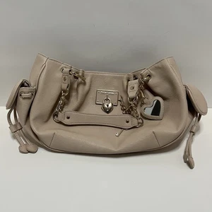 Juicy Couture hellrosa Umhängetasche Handtasche Gold Herz Schloss & Spiegel Anhänger - Bild 1 von 9