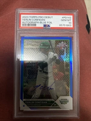 Yerlin Confidan 2023 Topps Pro Debut Blue Foil Parallel Auto /150 - Image 1 of 2