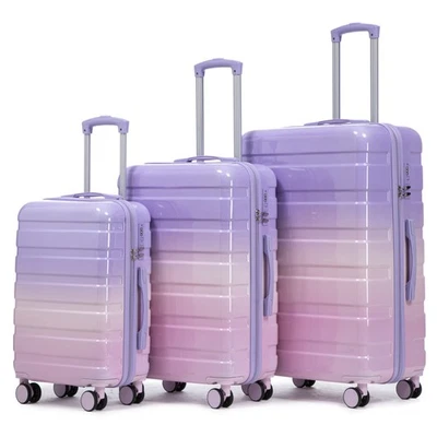 3 pcs/set in PC Spinner Wheel Luggage With Gradient Color and Combination Lock - Image 1 of 4