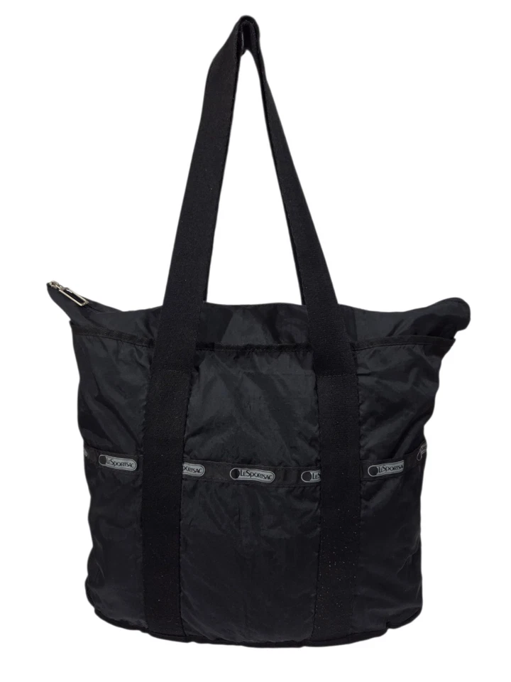 Винтажная классическая черная сумка-тоут LeSportsac большая дорожная наплечная сумка для переноски всех - Изображение 1 из 4