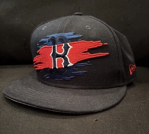 NEW ERA Boston Red Sox Splash Snapback Hat Navy Blue Red MLB Cap Adjustable - Picture 1 of 6