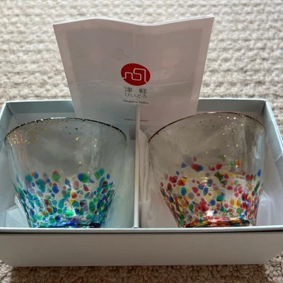 Tsugaru Biidoro Glass Cup Set (Pair) Made in Japan New with Box - Image 1 of 4