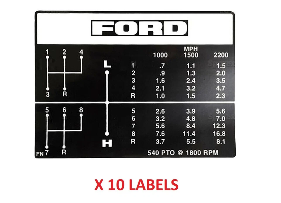 Dec4656 8 Speed Transmission Shift Pattern Decal Fits Ford