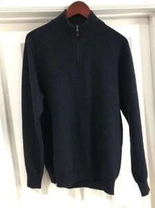 Herren Brookmore 1/4 Zip Kaschmir Pullover - #1151299 - MIDNIGHT - M - Neu mit Etikett - Bild 1 von 8