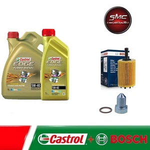 INSPEKTIONSKIT ÖLFILTER BOSCH + 5L ÖL CASTROL EDGE 5W40 AUDI VW SEAT SKODA TDI - Bild 1 von 3