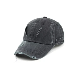 Gorra de béisbol unisex para hombre Teamlife lavada descolorida rasgada sombreros informales negros - Imagen 1 de 9