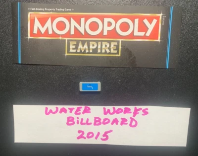 Monopoly  EMPIRE    WATER WORKS  BILLBOARD  Game Replacement Piece  2015  HASBRO - Image 1 of 3