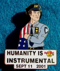 NEW YORK NYPD POLICEMAN COP SEPT 11th 01 9-11 AMERICAN FLAG Hard Rock Cafe PIN - Picture 1 of 1