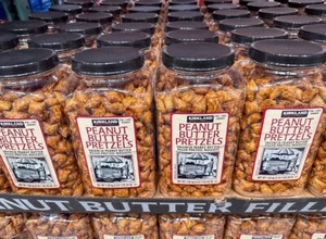 2 Jars Kirkland Valencia Peanut Butter Filled Pretzels Value Size 55oz Each Jar - Picture 1 of 5
