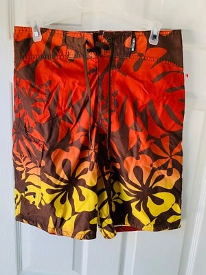 BS1--mossimo MENS RUST/YELLOW/BROWN BOARD SHORTS.   SIZE 30.   NEW - Image 1 of 3