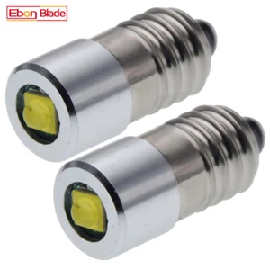 2Pc White LED 3V-6V E10 Bulb Screw Base Globe for Flashlight Torch Light Lamp DC - Picture 1 of 8