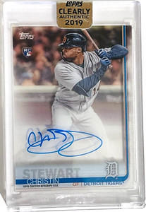 2019 TOPPS CLEARLY AUTHENTIC CHRISTIN STEWART AUTO DETROIT TIGERS RC