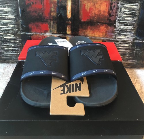 Sandali da alpinismo Nike Offcourt Slide West Virginia NCAA DD0555 001 taglia uomo 14