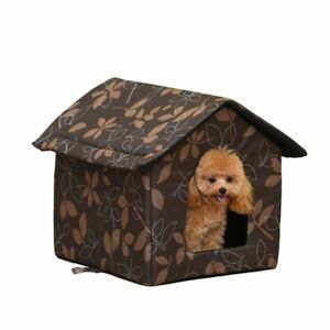 Outdoor Insulated Cat House Travel Waterproof Pet Kitty Shelter Cage Bed Kennel