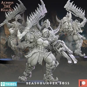 Orkaz Beasthunter Boss V1/TTRPG/Wargaming/Grimdark/3D Print/Across the Realm - Picture 1 of 1