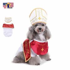 Cute Funny Pope Dog Puppy Cat Costume Halloween Clothes Dress Up Hat Cosplay US