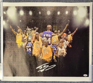 SHAQUILLE O'NEAL Signed 18x24 Canvas Photo LAKERS HOF Shaq Auto ~ PSA/DNA Holo - Picture 1 of 4