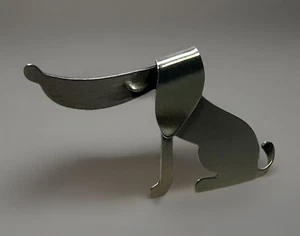 Vintage BEAUCRAFT Satin Finish 925 Sterling Silver 3-D HOUND DOG Brooch 5.8g - Picture 1 of 9