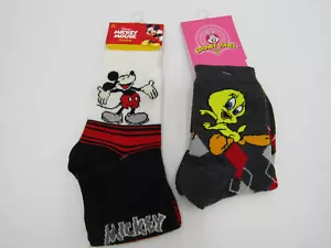 Looney Tunes Tweety and Disney Mickey Mouse Socks Womens - Picture 1 of 4