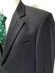 Giacca Tuta Brooks Brothers Madison 1818 Navy Gessato 2 Bottoni 44R Italia Vent - Foto 1 di 12