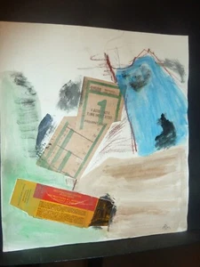 Original Mixed-Media Abstract Painting Attributed to Robert Motherwell - Picture 1 of 15