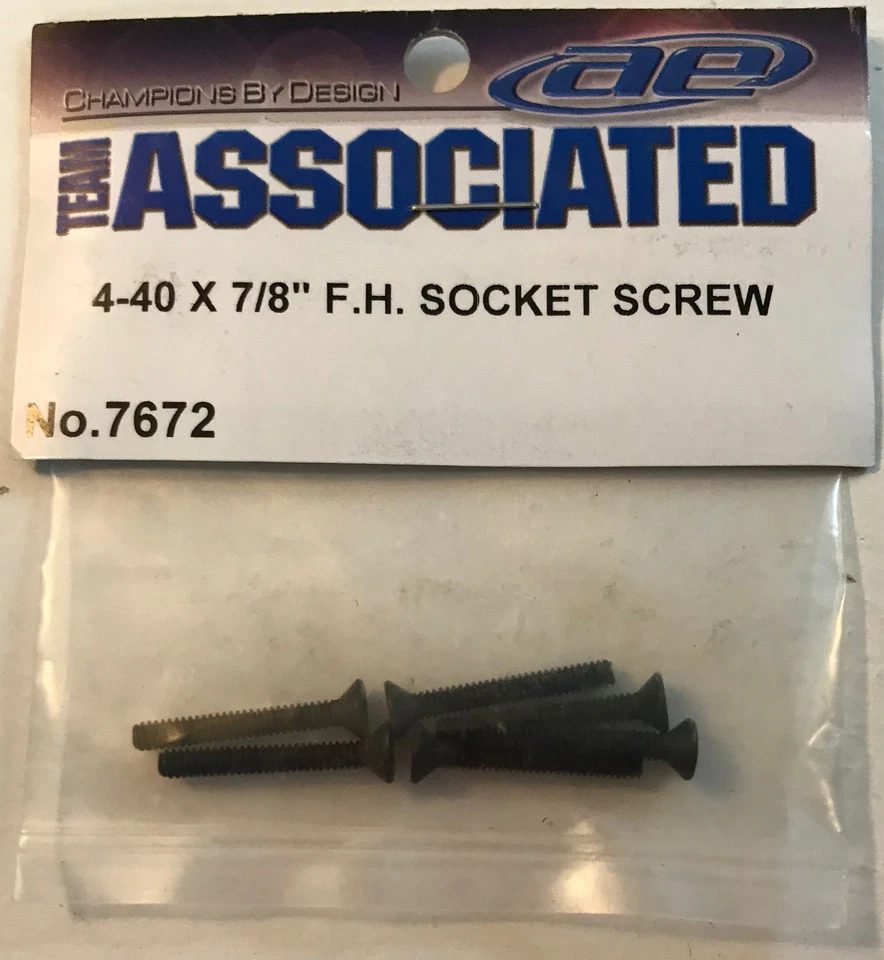 Team Associated 4-40 X 7/8" F.H. Socket Screw 7672 RC Radio Controlled Part NEW - Image 1 of 1