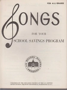 CANCIONES PARA SUS AHORROS ESCOLARES sello PROGRAMA FOLLETO del Departamento del Tesoro de EE. UU. - Imagen 1 de 2