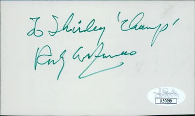 Rocky Graziano Boxer Signed 3x5 Index Card JSA Authenticated - Image 1 of 2