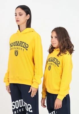 DSQUARED2 Sudaderas Mujer Amarillo Sudadera con Capucha Acabado De - Imagen 1 de 4