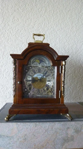 Vintage Warmink Wuba Mantel Mantle Clock with with Moon Phase- Read Description Cover