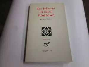 les principes du calcul infinitesimal ..RENE GUENON/NRF GALLIMARD . - Imagen 1 de 1