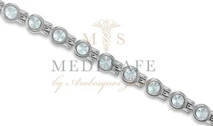 DAMEN TITAN/AB SWAROVSKI KRISTALL MAGNET THERAPIE SCHMERZLINDERUNG ARMBAND AJMB - Bild 1 von 3