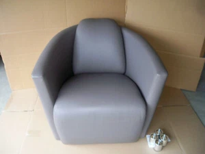 Sessel Loungesessel Lederoptik Kunstlederbezug Grau-braun Gutmann Factory - Bild 1 von 11
