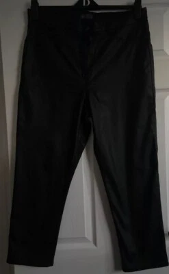 PAPAYA BLACK LEATHER LOOK JEANS UK 16 - Image 1 of 4