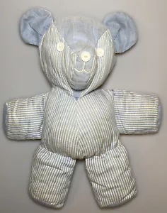Peluche orsacchiotto gessato blu vintage fatto a mano jeans denim peluche 15" - Foto 1 di 4