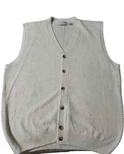 Vintage Alexander Lloyd Mens Sleeveless Vest 2XL Vintage Natural Ivory Cream 2X - Picture 1 of 4