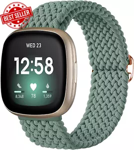 Braided Stretchy Band Compatible with Fitbit Sense Band/Sense 2/Versa 4/ Versa - Picture 1 of 19
