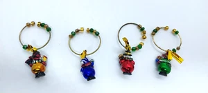Christmas Wine Markers Snowman Charms Lot of 4 Boston Warehouse - Picture 1 of 4