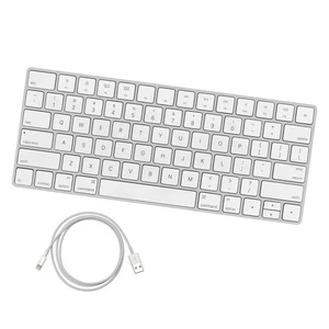 !! APPLE WIRELESS MAGIC KEYBOARD A1644 MLA22LL/A LIGHTNING - WHITE & SILVER !! - Picture 1 of 2