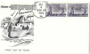 1952 FDC, NEWSPAPER BOYS of AMERICA, FLEETWOOD - Picture 1 of 1