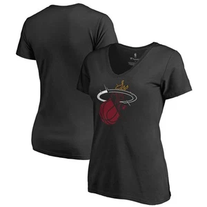 Women's Black Miami Heat X-Ray Slim Fit V-Neck T-Shirt - Picture 1 of 3